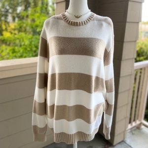 Brandy Melville Brianna Striped Tan Sweater